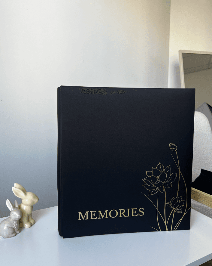 Фотоальбом на 500 фото «Memories» чорний з квіткою